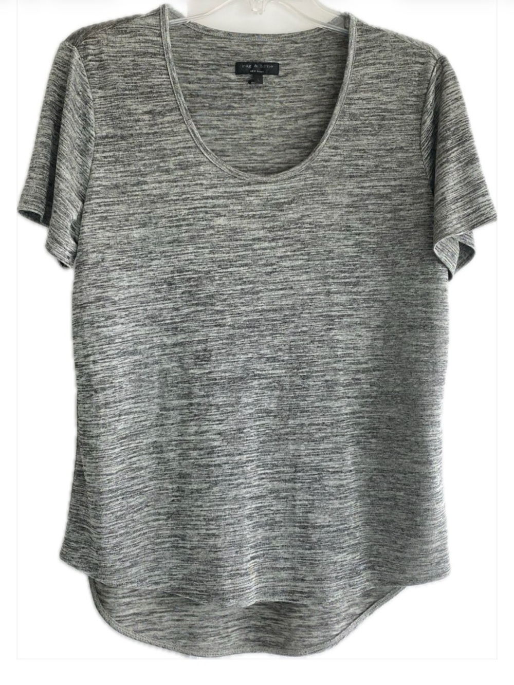 Rag & Bone Heather Gray Tee L Short Sleeve Scoop Neck Casual Basic Top T-shirt
